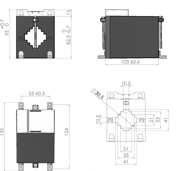 CLH 40.3 100/5A 5VA 0,5S cejch.